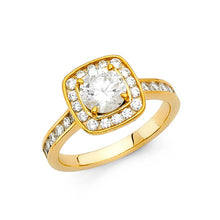 Load image into Gallery viewer, 14K Yellow Gold Polished Clear CZ Engagement Ring
