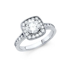 Load image into Gallery viewer, 14K White Gold Polished Clear CZ Engagement Ring