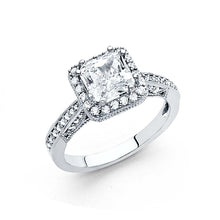 Load image into Gallery viewer, 14K White Gold Polished Clear CZ Engagement Ring