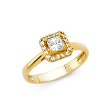 Load image into Gallery viewer, 14K Yellow Gold Polished Clear CZ Engagement Ring