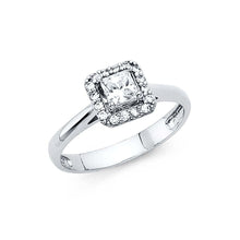 Load image into Gallery viewer, 14K White Gold Polished Clear CZ Engagement Ring