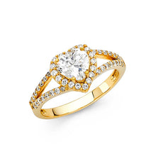 Load image into Gallery viewer, 14K Yellow Gold Polished Clear CZ Engagement Ring