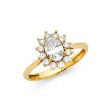 Load image into Gallery viewer, 14K Yellow Gold Polished Clear CZ Engagement Ring
