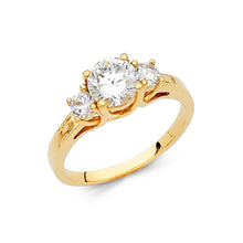 Load image into Gallery viewer, 14K Yellow Gold Polished Clear CZ Engagement Ring