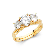 Load image into Gallery viewer, 14K Yellow Gold Polished Clear CZ Engagement Ring