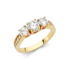 Load image into Gallery viewer, 14K Yellow Gold Polished Clear CZ Engagement Ring
