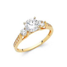 Load image into Gallery viewer, 14K Yellow Gold Polished Clear CZ Engagement Ring