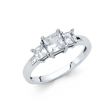 Load image into Gallery viewer, 14K White Gold Polished Clear CZ Engagement Ring