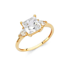 Load image into Gallery viewer, 14K Yellow Gold Polished Clear CZ Engagement Ring