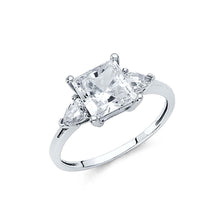 Load image into Gallery viewer, 14K White Gold Polished Clear CZ Engagement Ring