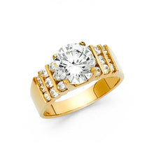 Load image into Gallery viewer, 14K Yellow Gold 7mm Fancy And Clear CZ Engagement Rings - silverdepot