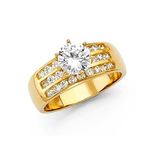Load image into Gallery viewer, 14K Yellow Gold 8mm Fancy And Clear CZ Engagement Rings - silverdepot