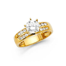 Load image into Gallery viewer, 14K Yellow Gold 5mm Fancy And Clear CZ Engagement Rings - silverdepot