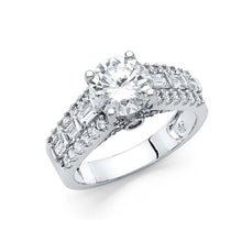 Load image into Gallery viewer, 14K White Gold CZ Round Engagement Ring - silverdepot