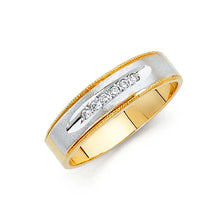 Load image into Gallery viewer, 14K Two Tone 6mm CZ Wedding Trio Mens Band Sets