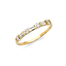 Load image into Gallery viewer, 14K Yellow Gold 2mm Clear CZ Ladies Wedding Band