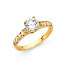 Load image into Gallery viewer, 14K Yellow Gold 2mm Round CZ Engagement Ring
