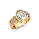 14K Yellow Gold CZ Men's Rings