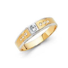 Load image into Gallery viewer, 14K Two Tone 6mm CZ Wedding Trio Mens Band Sets