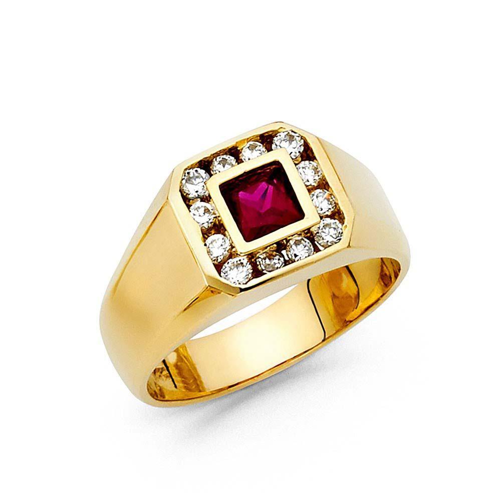 14K Yellow Gold CZ Men's Ring - silverdepot