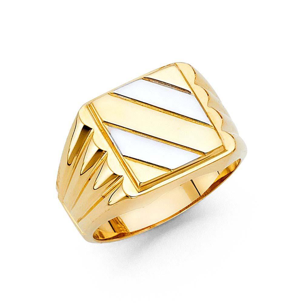 14K Two Tone Men's Ring - silverdepot