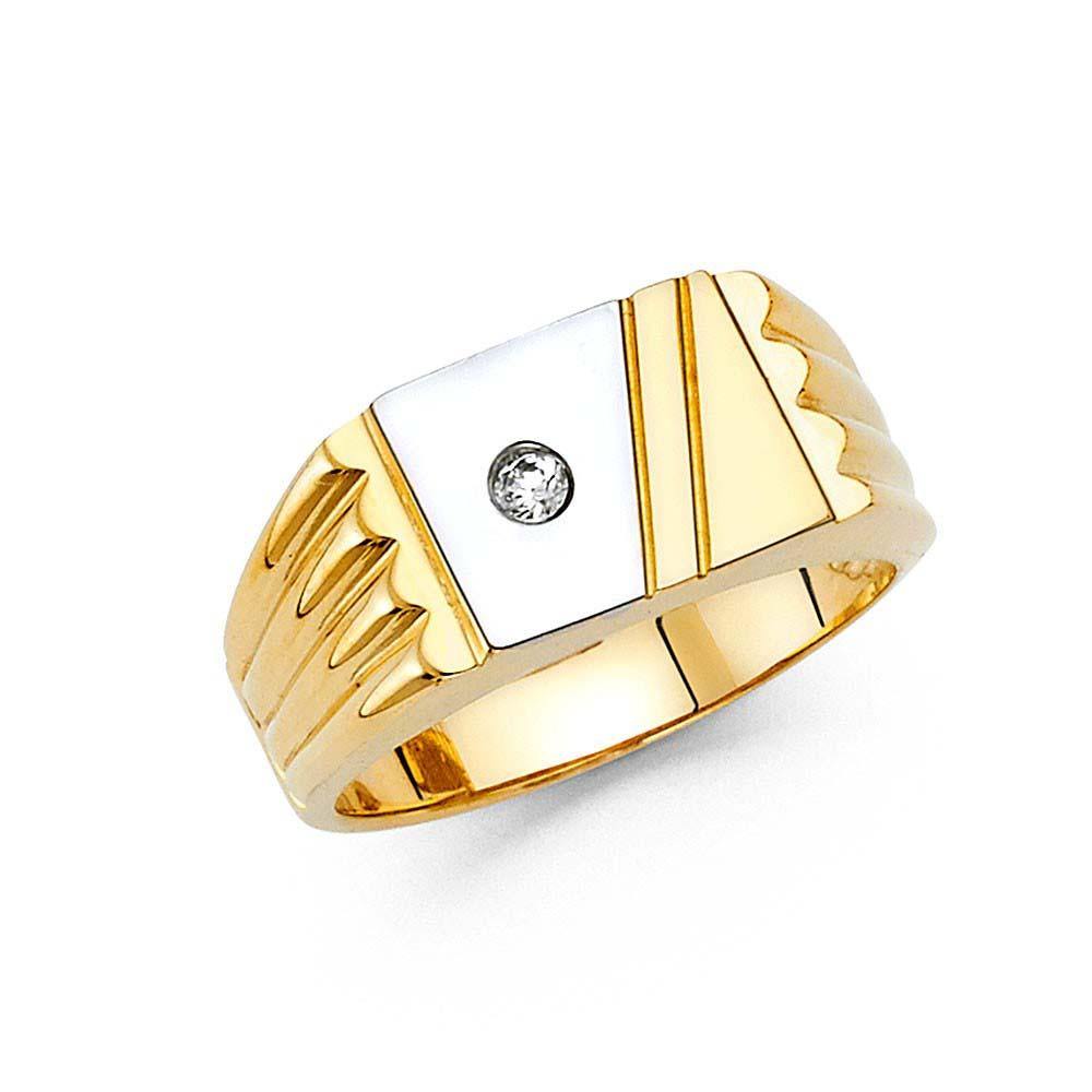 14K Two Tone Men's Ring - silverdepot