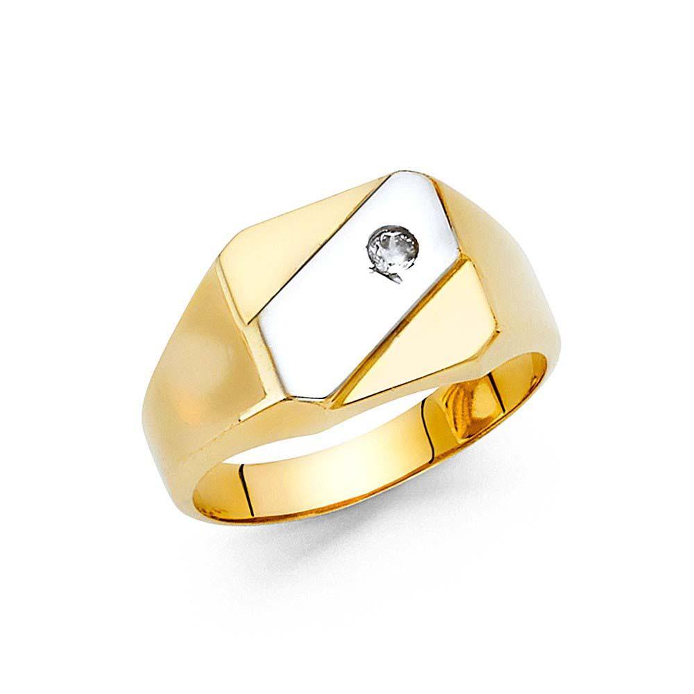 14K Two Tone Men's Ring - silverdepot