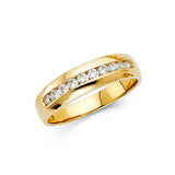 14K Yellow Gold CZ Men's Ring