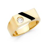 14K Yellow Gold Onyx Men's Ring