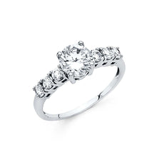 Load image into Gallery viewer, 14K White Gold 1.5mm Round CZ Engagement Ring