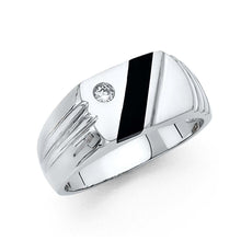 Load image into Gallery viewer, 14K White Gold Onyx Men&#39;s Ring - silverdepot