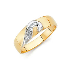 Load image into Gallery viewer, 14K Two Tone 6mm CZ Wedding Trio Men&#39;s Band Sets