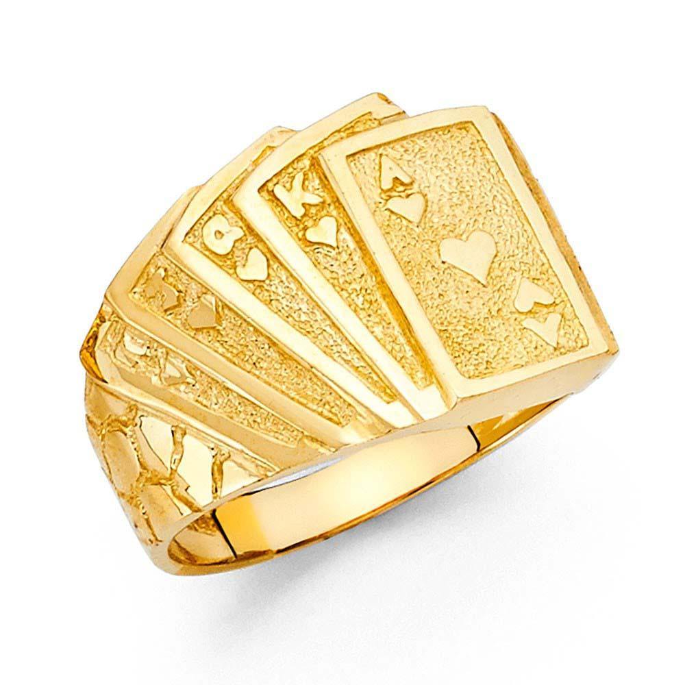 14K Yellow Gold CZ Men's Ring - silverdepot
