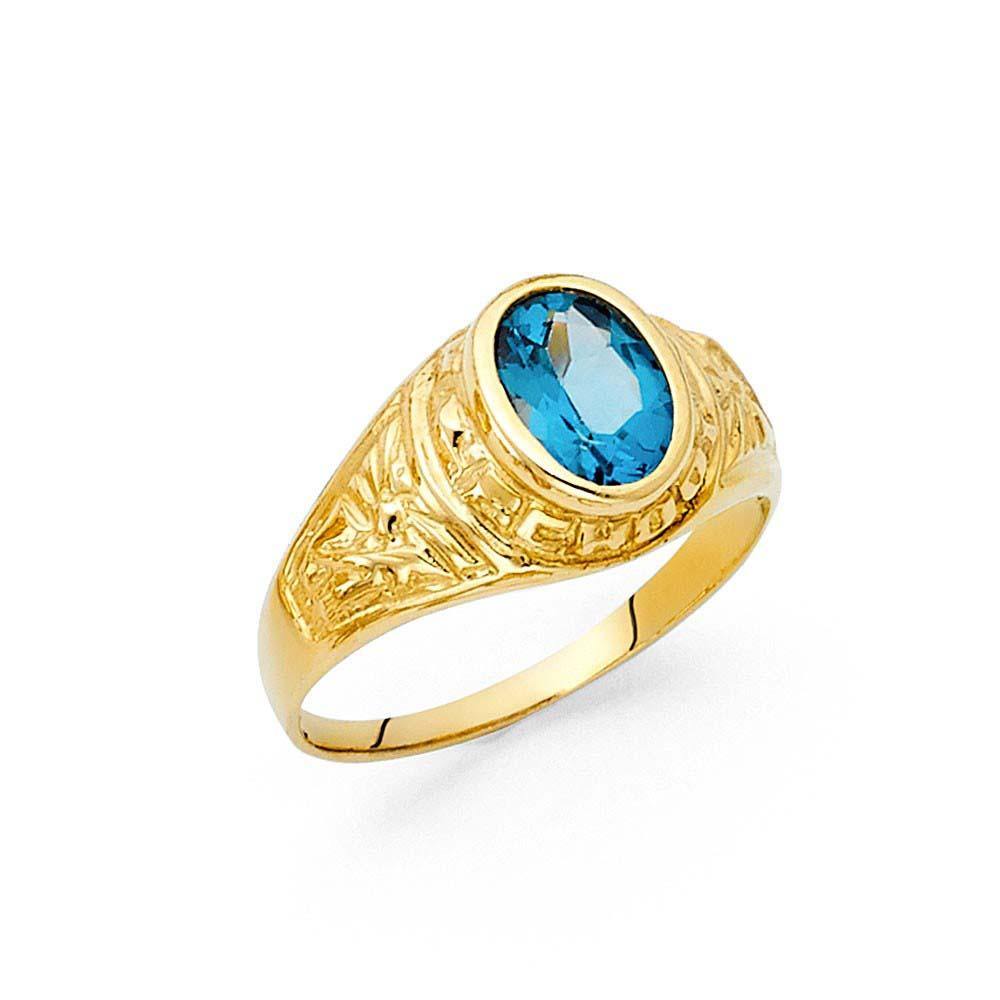 14K Yellow Gold CZ Men's Ring - silverdepot