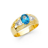14K Yellow Gold CZ Men's Ring