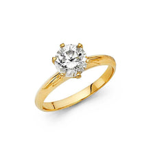 Load image into Gallery viewer, 14K Yellow Gold Polished Clear CZ Engagement Ring - silverdepot