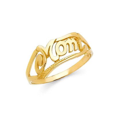 14K Yellow Gold CZ Rings and Mother Semanario Ring - silverdepot