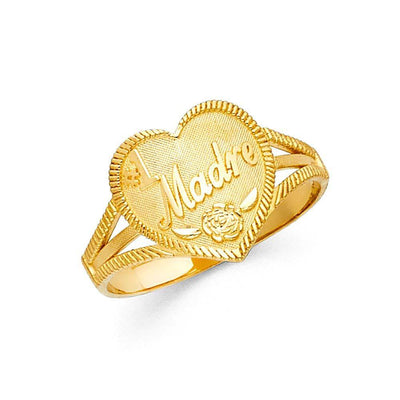 14K Yellow Gold CZ Rings and Mother Semanario Ring - silverdepot