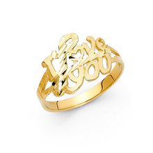 Load image into Gallery viewer, 14K Yellow Gold 12mm Assorted I Love You Ring - silverdepot