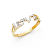 Load image into Gallery viewer, 14K Two Tone 4mm Assorted I Love You Ring - silverdepot