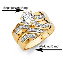 Load image into Gallery viewer, 14K Yellow Gold Round 5mm CZ Ladies Wedding Band