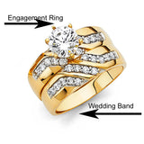 14K Yellow Gold Round 5mm CZ Ladies Wedding Band