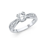 14K White CZ ENGAGEMENT Ring 3.4grams