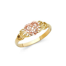 Load image into Gallery viewer, 14K Two Tone 7mm Fancy Heart Ring - silverdepot