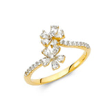 14K Yellow Gold CZ Fancy Ring