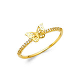 14K Yellow Gold CZ Fancy Ring