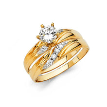 Load image into Gallery viewer, 14K Yellow Gold Round 3mm CZ Ladies Wedding Band