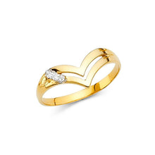 Load image into Gallery viewer, 14K Yellow Gold 8mm Clear CZ Fancy Ring - silverdepot