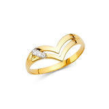 14K Yellow Gold 8mm Clear CZ Fancy Ring