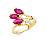14K Yellow Gold CZ Rings and Mother Semanario Ring